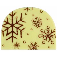 Extremos de troncos Copo de Nieve Blanco (8 cm) - Chocolate