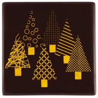 2 Extremos de tronco Cuadrados rbol de Navidad (8 cm) - Chocolate