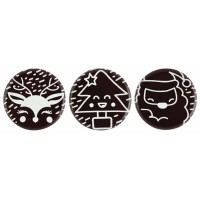 3 Mini Discos Navideos Nevados - Chocolate Oscuro
