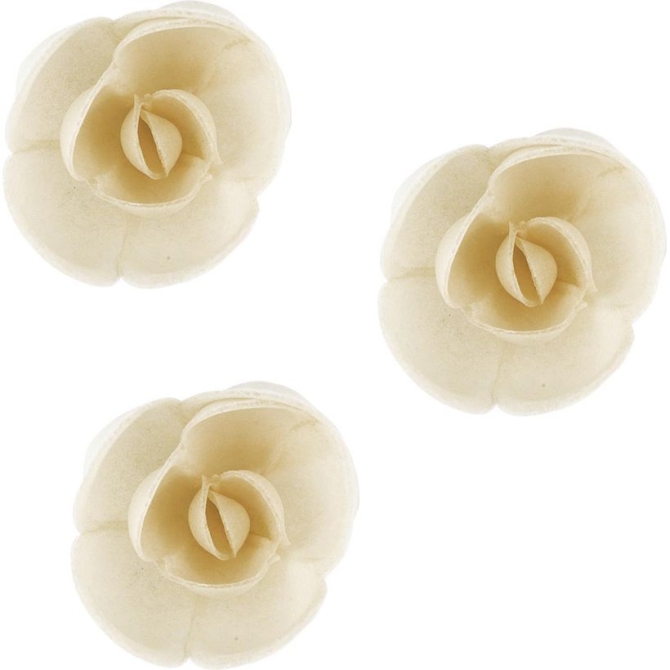 3 Rosas Pequeas Crema Bio (4 cm) - Sin Levadura 