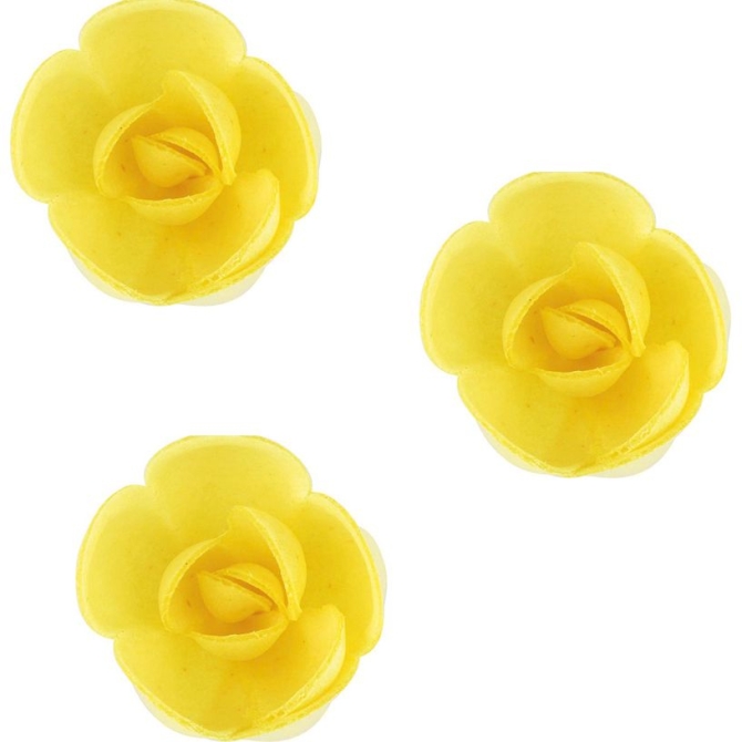 3 Pequeas Rosas Amarillas Orgnicas (4 cm) - Sin Levadura 