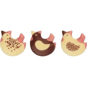 3 Gallinas (3,5 x 3,6 cm) - Chocolate Blanco