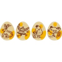 2 Huevos 2D Lpiz (6 cm) - Chocolate Blanco