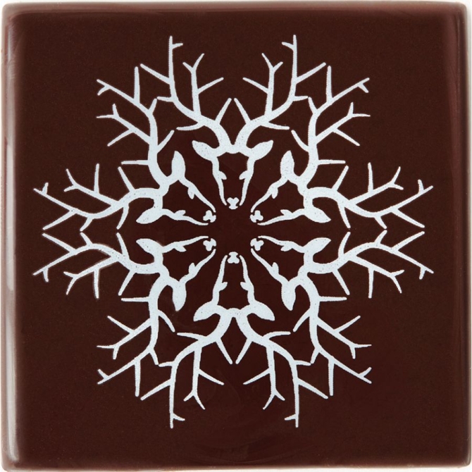 2 Puntas De Tronco Gama De Copos De Nieve De Ciervo (8 cm) - Chocolate 