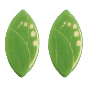 2 Hojas de Lirio de los Valles (6 x 3 cm) - Chocolate Blanco