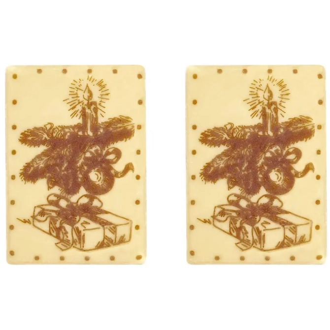 2 Obleas (6, 1 cm) Vintage Navidad - Chocolate Blanco 