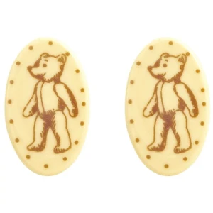 2 Obleas navideas vintage ovaladas (5,5 cm) - Chocolate blanco