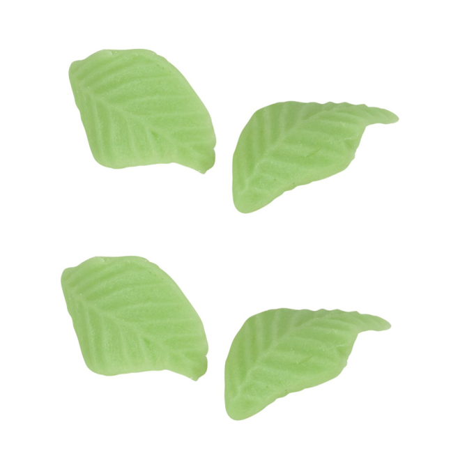 4 Hojas Verdes Curvadas (4 cm) - Pasta de Almendras 