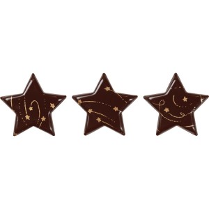 Guirnalda festiva de 3 estrellas (3,7 cm)  Chocolate