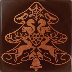 2 Puntas de Tronco con Plantilla Folclrica (8 cm)  Chocolate. n1