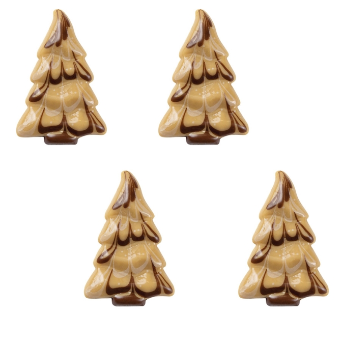 4 Árboles de Navidad (4, 5 cm) – Chocolate rubio