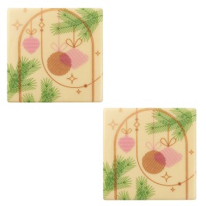 2 Tapones para tronco de Navidad Modern Lines (8 cm) - Chocolate blanco