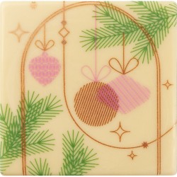 2 Tapones para tronco de Navidad Modern Lines (8 cm) - Chocolate blanco. n1