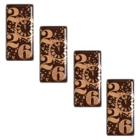 4 Mini Barras de Chocolate 2026 (4 cm) - Chocolate