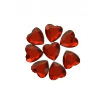 50 Confeti Corazn Diamante Rojo (1,5 cm) - Plstico