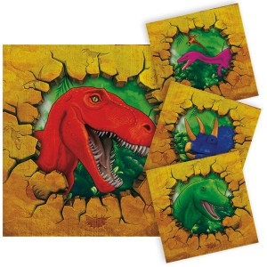 16 servilletas de dinosaurios