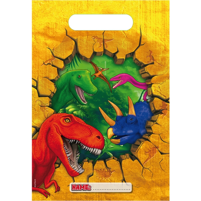 6 bolsas de regalo de dinosaurios 