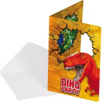 6 invitaciones de dinosaurios