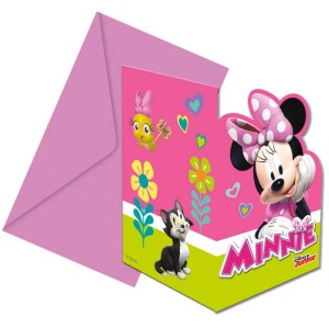 6 invitaciones Minnie Happy