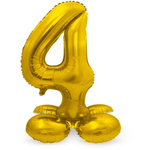 Globo de aluminio con base dorada en forma de 4 - 72 cm