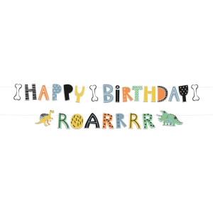 1 Guirnalda Letra Happy Birthday Dino Ruge