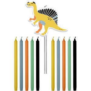 Lote de 11 velas Dino Roars - 10 cm