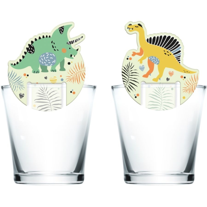 6 Decoraciones para vasos Dino Roars 