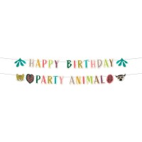 1 guirnalda de letras Happy Birthday Zoo Party