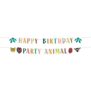 1 guirnalda de letras Happy Birthday Zoo Party