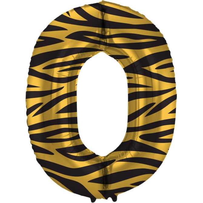 Globo Foil Helio Tigre Número 0 - 86 cm 