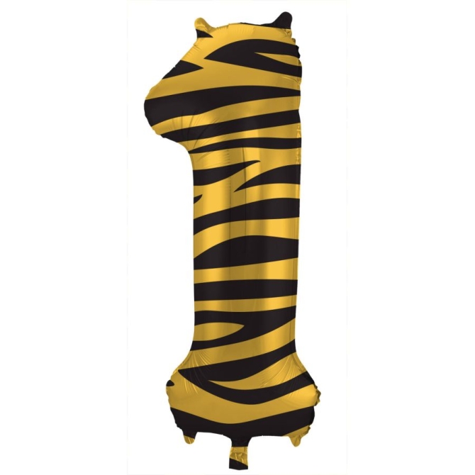 Globo Foil Helio Tigre Nmero 1 - 86 cm 