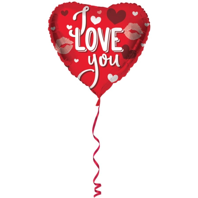 Globo de aluminio con forma de corazón de helio i Love You - 45 cm 