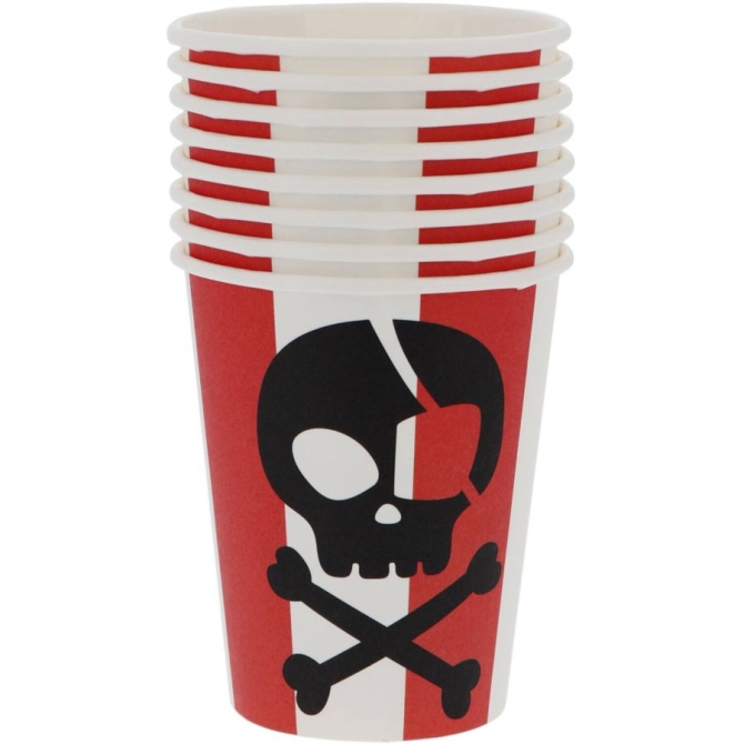 8 vasos de fiesta pirata 
