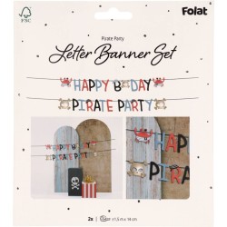 1 guirnalda de letras de fiesta pirata de feliz cumplea�os - 1, 5 m. n�4
