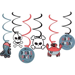 6 guirnaldas colgantes para fiesta pirata - 1,5 m
