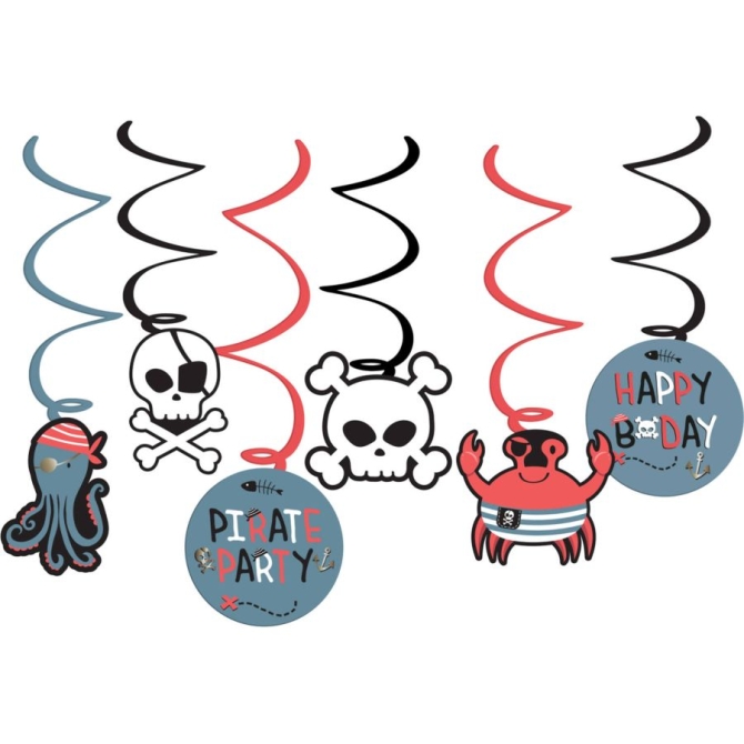 6 guirnaldas colgantes para fiesta pirata - 1, 5 m 