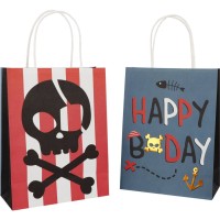 Contiene : 1 x 6 bolsas de regalo para fiesta pirata