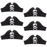 6 sombreros de fiesta pirata