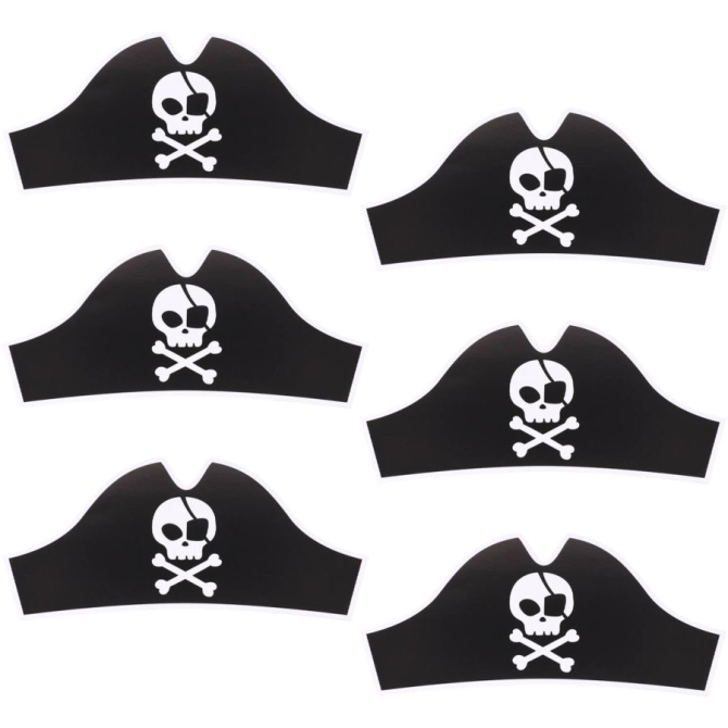 6 sombreros de fiesta pirata 