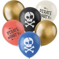 Contiene : 1 x 6 globos de fiesta pirata