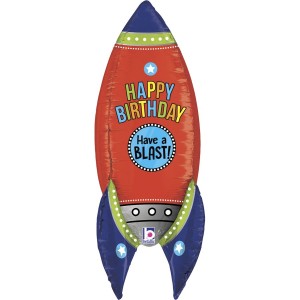 Globo Cohete Gigante Happy Birthday