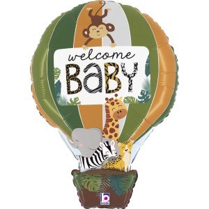 Globo aerosttico gigante Welcome Baby animales de la jungla