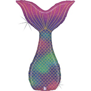 Globo gigante de cola de sirena con purpurina hologrfica