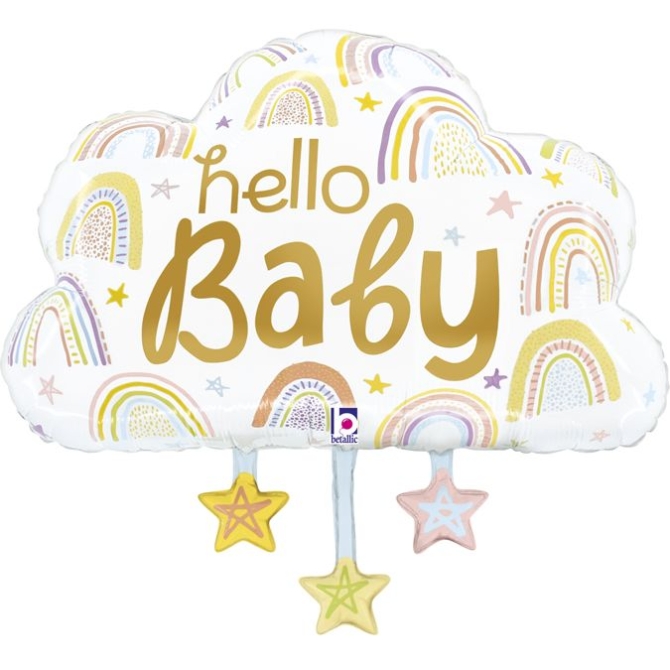 Globo Papel Aluminio Gigante de Helio - Hello Baby Cloud 27 cm 