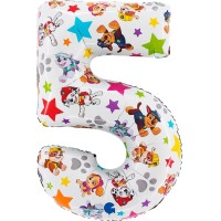 Globo Helio Aluminio Patrulla Canina - Gigante Nmero 5 - 72 cm