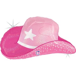 Globo gigante de helio - Sombrero de vaquera rosa (67 cm)