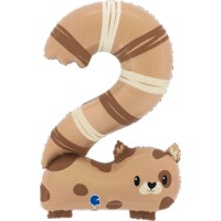 Globo gigante de helio - Gato número 2 (88 cm)