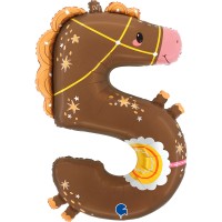 Globo gigante de helio - Caballo número 5 (90 cm)