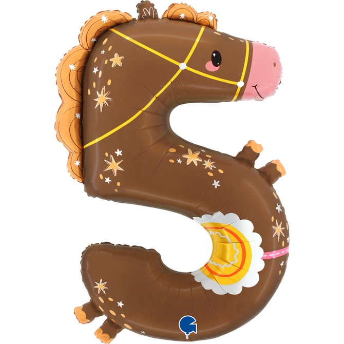 Globo gigante de helio - Caballo nmero 5 (90 cm) 