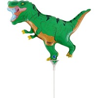 Globo de dinosaurio T-Rex con tallo - 33 cm